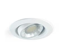 Beneito Faure COMPAC R LED-Einbaudownlight, Rund, 8W 90° schwenkbar 2.700K dimmbar IP44, weiß