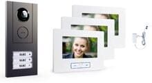 M-E Video-Türsprechanlage Set ALU 7" für 3-Familienhaus, Außenstation ALU Anthrazit (41439)