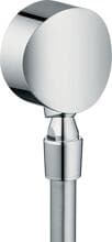 hansgrohe FixFit Wandanschluss S mit Rückflussverhinderer und Kugelgelenk, Kunststoff, Rückflussverhinderer, Chrom, (27506000)