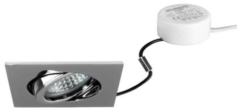 Brumberg TIRREL-S LED-Einbaustrahlerset mit LED-Modul und Rundkonverter Phasenabschnitt dimmbar, 6W, 3000K, quadratisch, schwenkbar, chrom glänzend (4