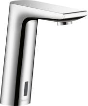 hansgrohe Metris S Elektronik-Waschtischarmatur mit Temperaturvoreinstellung Batteriebetrieb, Messing, 5 l/min, mit Rückflussverhinderer, Chrom (31101000)