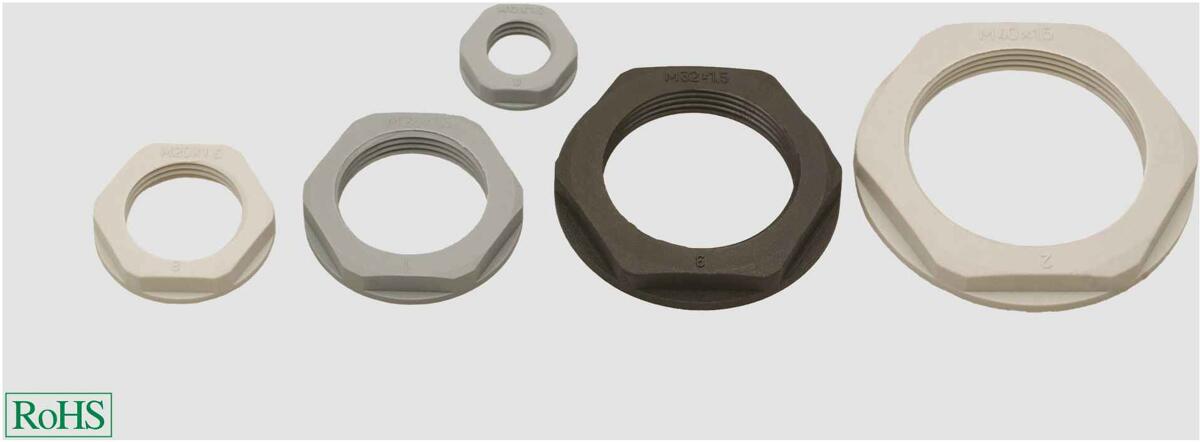 HELUKABEL KMK-PA-MB M20 x 1,5 Kontermutter mit Bund, grau, 100 Stück (97818)