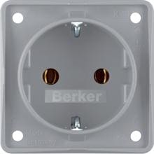 Berker 947782506 Steckdose SCHUKO, mit Steckklemmen, Integro Modul-Einsätze, grau matt