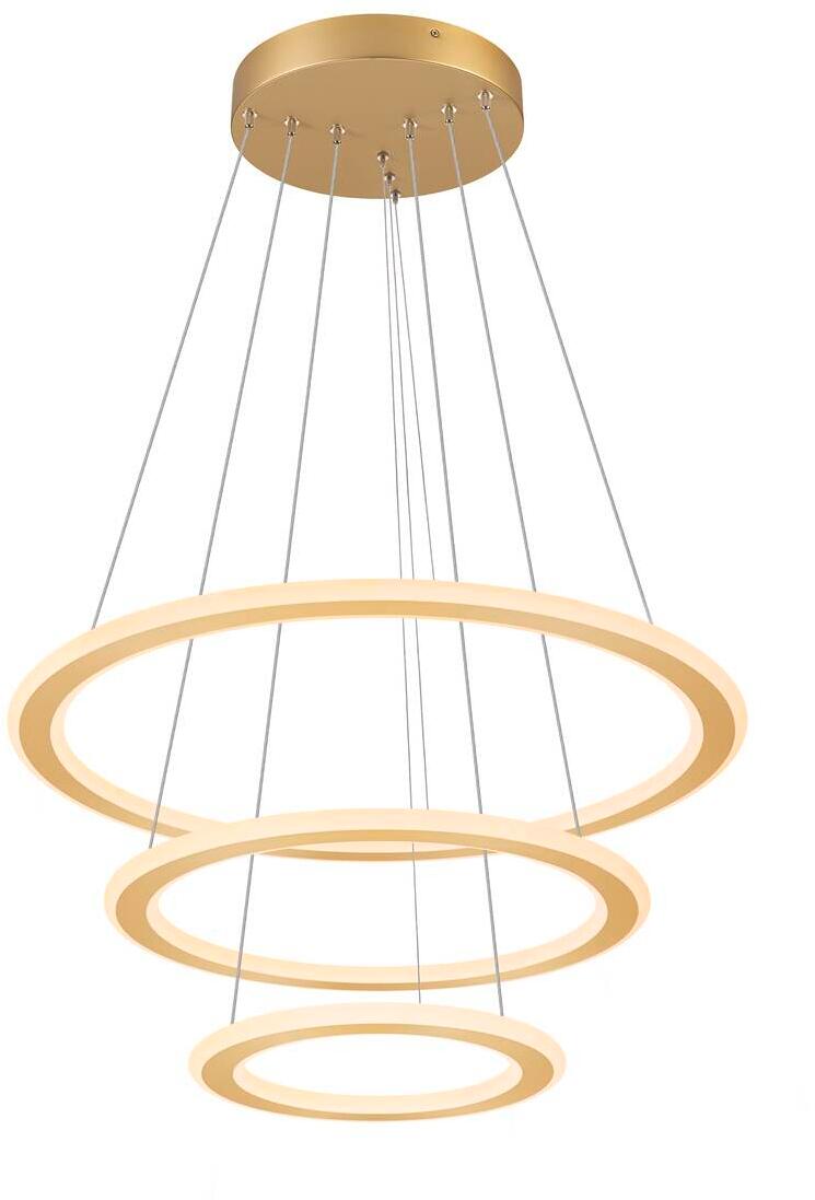 SLV ONE FLAT Pendelleuchte, triple, CCT-Switch 2700/3000K, DALI 2/Touch dimmbar, Pendellänge 300cm, messing (1007703)