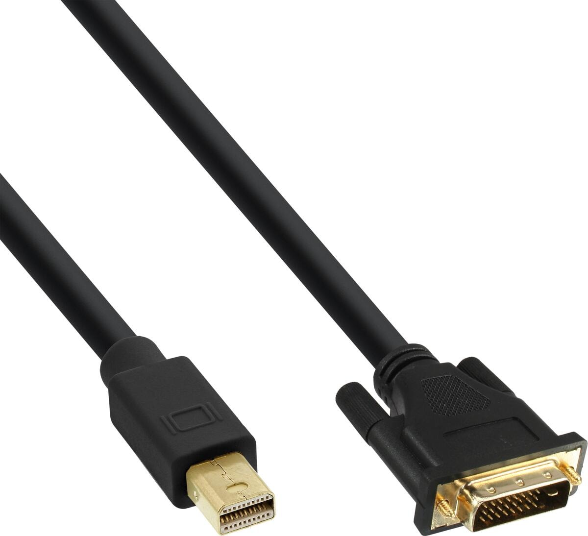 InLine Mini DisplayPort zu DVI Konverter Kabel, schwarz, 2m (17222)
