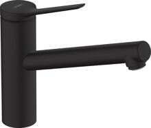 hansgrohe Zesis M33 Einhebel-Küchenarmatur 150, Niederdruck/offene Warmwasserbereiter, 1 Strahlart, Messing, 220 mm, G ⅜ Anschlussschläuche, mattschwarz (74806670)