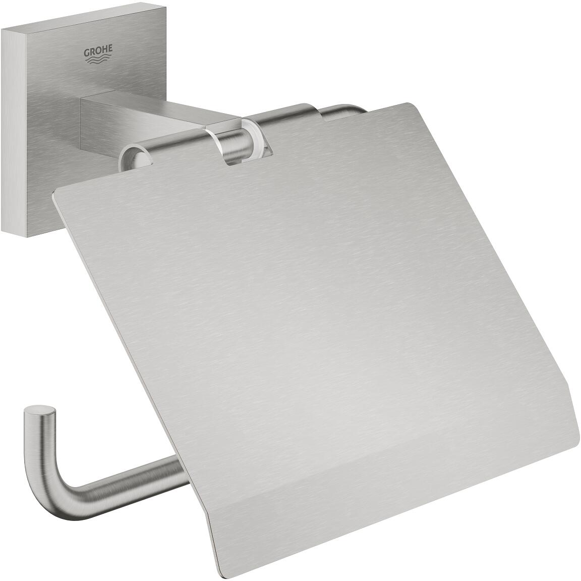 GROHE Start Cube Toilettenpapierhalter mit Deckel, supersteel (41102DC0)