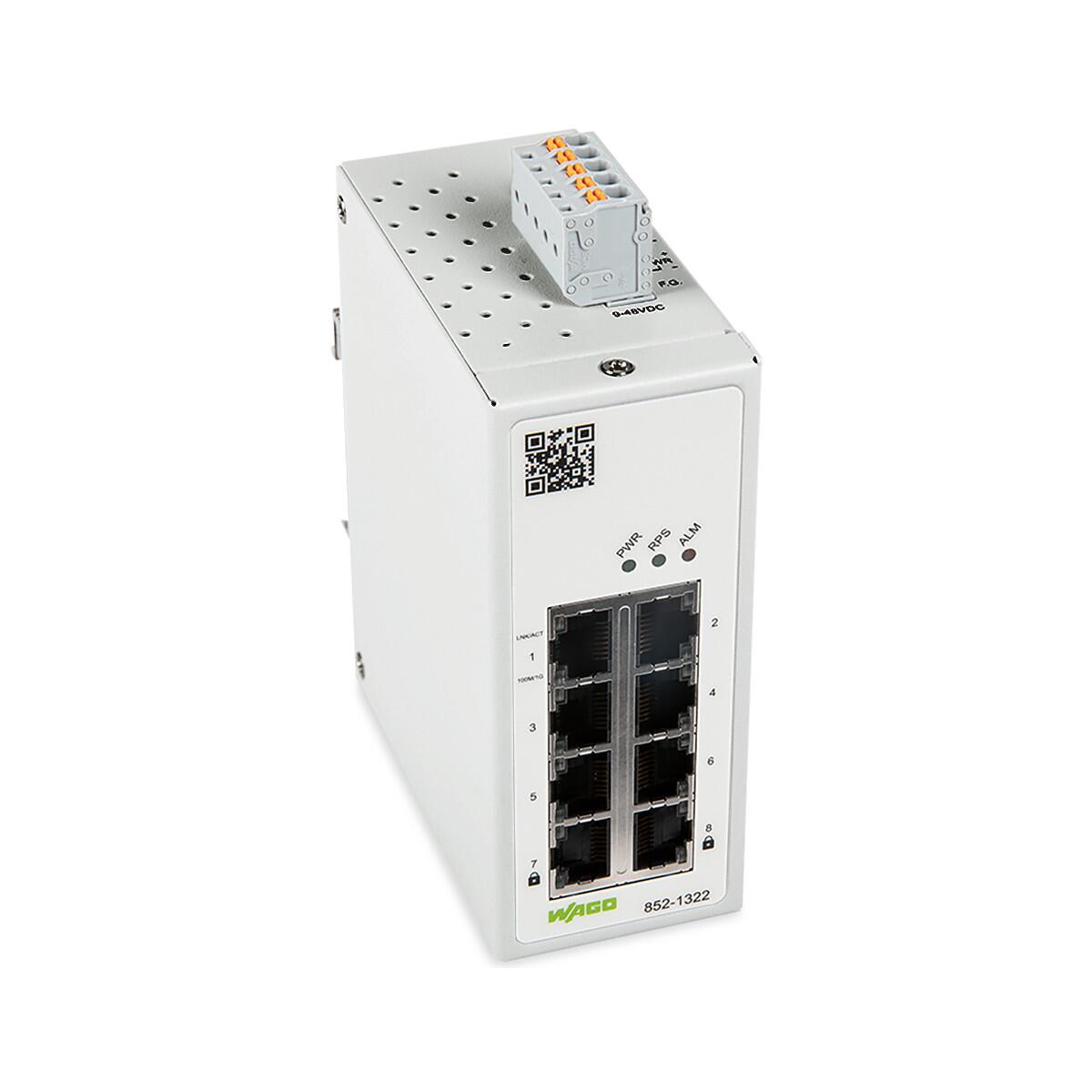 Wago 852-1322 Industrial-Managed-Switch, 8-Port, 1000Base-T, IP30