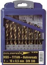 Silberspeer HSS-Titan-Bohrersatz, 1-10x0,5mm, 19-teilig (30796.8)