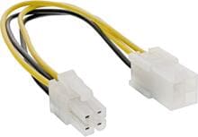 InLine Strom Verlängerung intern, P4 4pol ST / BU, Netzteil zu Mainboard, 0,20m (26635)