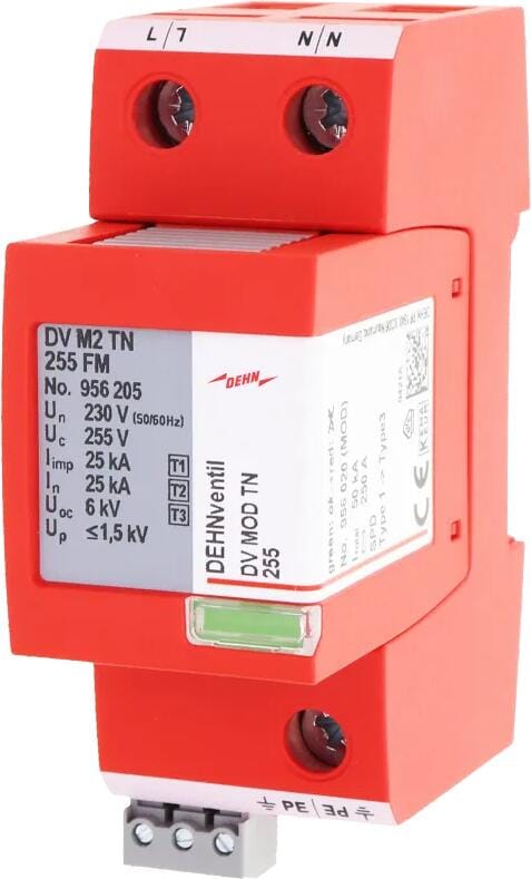 Dehn DV M2 TN 255 FM Kombiableiter Typ1+2+3 DEHNventil M2 für einphasige TN-Systeme mit FM (956205)