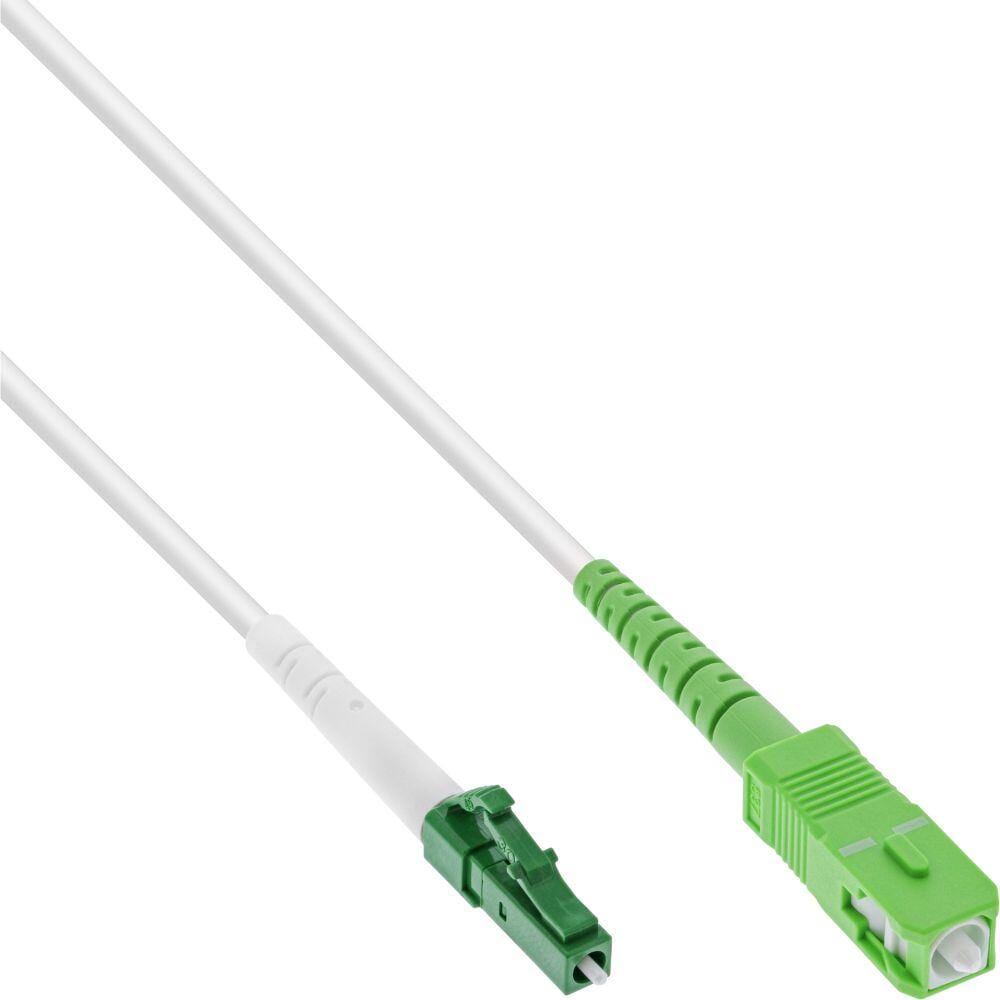InLine LWL Simplex Kabel, FTTH, LC/APC 8° zu SC/APC 8°, 9/125μm, OS2, 40m (88440)