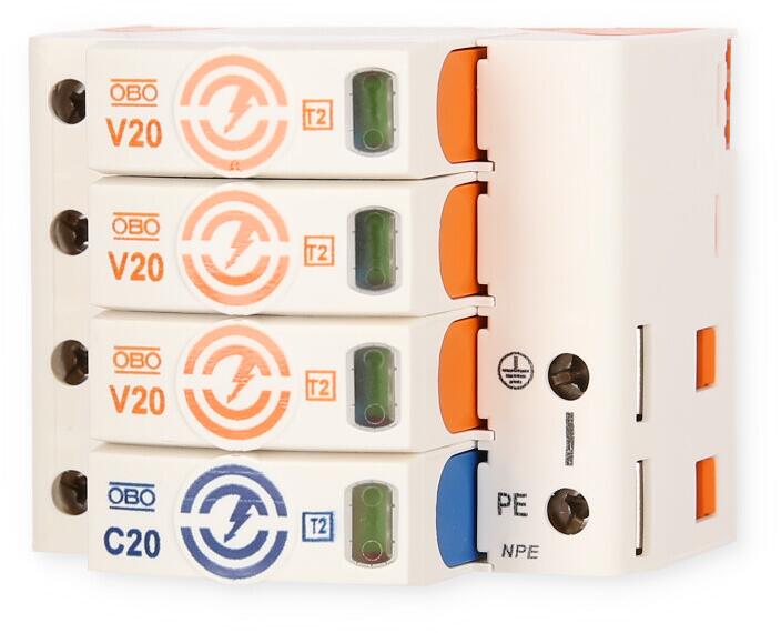 OBO Bettermann V20-3+NPE+FS-280 SurgeController Überspannungsableiter (5095333), 3-polig + NPE + FS, Typ 2