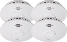 Brennenstuhl Vernetzbares Rauchmelder RM L 3101 4er Set mit 10 Jahren Batterielaufzeit, bis zu 40 Rauchmelder, weiß (1290210004)