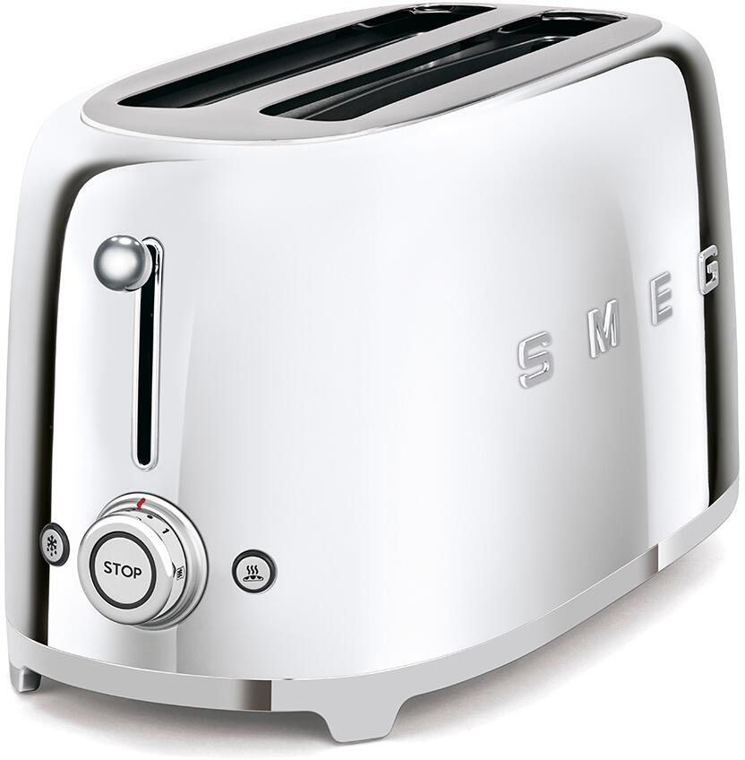 Smeg TSF02SSEU 50"s Style 2-Schlitz-Toaster, 1500 W, 6 Röstgradstufen, 3 Automatikprogramme, chrom