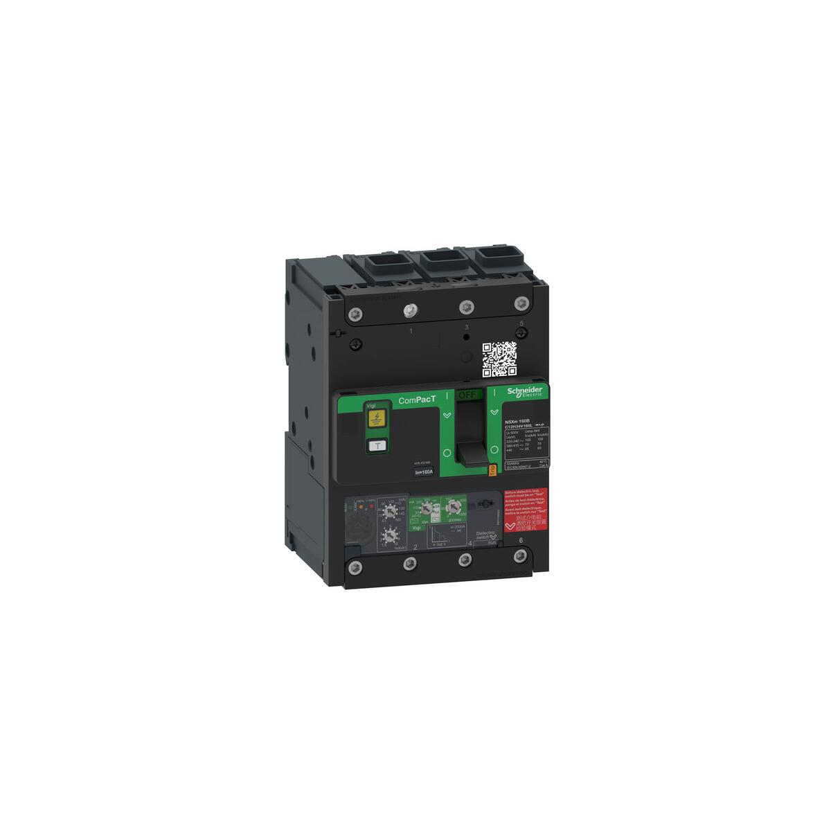Schneider Electric ComPacT NSXm Kompaktleistungsschalter, 100A, 3P, 36kA/415V EverLink (C11F34V100L)