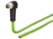 METZ CONNECT M12 Industrial Ethernet Leitung, X-kodiert, 20m, M12 Stecker gewinkelt - freies Leitungsende, Kodierung bei 315°, PUR (142M2X90200)