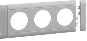 Hager GB080307035 3-fach Blende für Steckdose, halogenfrei, 80 mm, lichtgrau