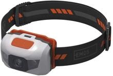EMOS 1441162100 LED Stirnlampe P3521, 85 lm, 65 m, 3x AAA, weiß-orange