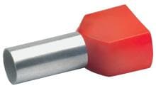 Klauke 87110 Zwillingsaderendhülsen, 2x1qmm, 17mm lang, rot