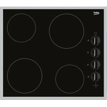 Beko HIC 64100 X Glaskeramikkochfeld, 60 cm breit, 4 Kochzonen, Restwärmeanzeige, Rahmen, 6 Kochstufen, schwarz