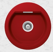 Schock Mono R-100-U Granitspüle mit Ablauffernbedienung, Cristadur, Einzelbecken, rouge (MONR100UROU)