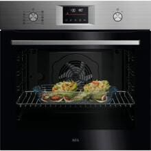 AEG OU5PB40SM A++ Einbaubackofen, 59,4 cm breit, 72 L, Pyrolytische Selbstreinigung, 45 Automatikprogramme, Edelstahl mit Antifingerprint