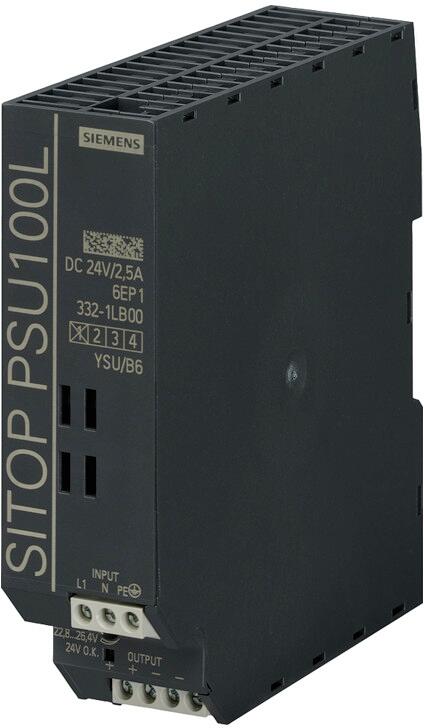 Siemens SITOP PSU100L 24V, 2,5A gerege. Stromversorgung Eingang 120-230VAC (6EP13321LB00)