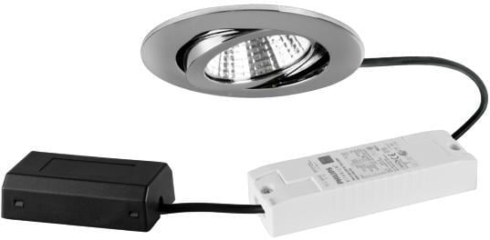 Brumberg BB03 LED-Einbaustrahler DALI dimmbar, 6W, 3000K, rund, schwenkbar, chrom (41463023)