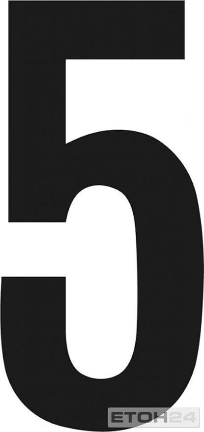 RZB Selbstklebendes Folienzeichen, für Hausnummernleuchte, Ziffer 5, schwarz