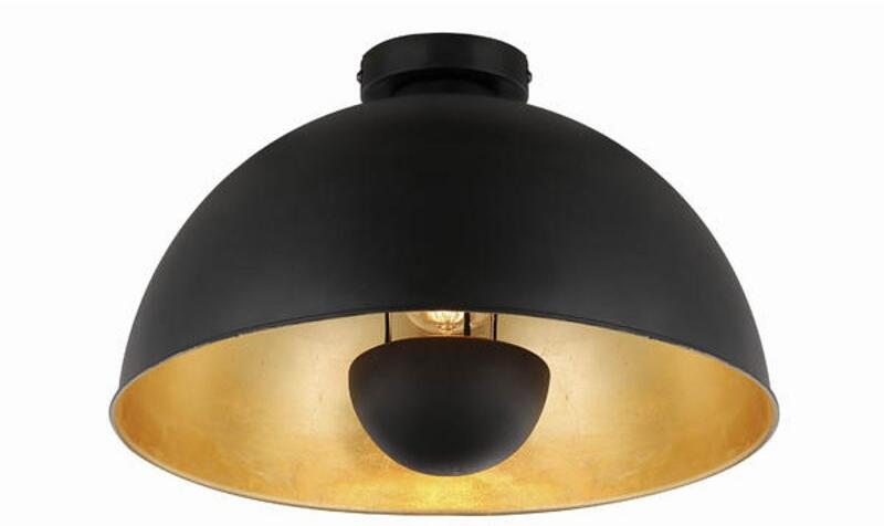 Brumberg PIERIS Anbauleuchte, Metallschirm, Ø 410 mm, E27, IP20, schwarz struktur/gold struktur (57230850)