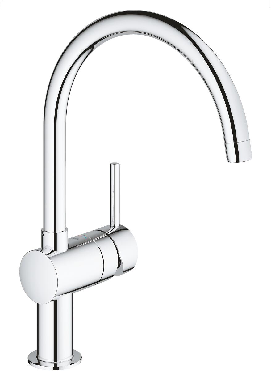 GROHE Minta Einhand-Spültischbatterie, DN15, Hochdruck, C-Auslauf, schwenkbarer Rohrauslauf, chrom (32917000)