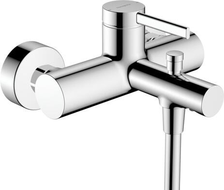 hansgrohe Zesis S Einhebel-Wannenarmatur Aufputz, Messing, 20 l/min, mit Rückflussverhinderer, Chrom, (74420000)