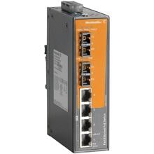 Weidmüller IE-SW-EL06-4POE-2SC Netzwerk-Switch, unmanaged PoE, Fast Ethernet, 4x RJ45, 10/100 BaseT(X) PoE+, 2x SC-Multimode, IP30 (2682390000)