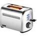 Unold 38326 2er Retro Toaster, 790-950W, Brötchenaufsatz, 7 Röstgrade, auftauen, Edelstahl