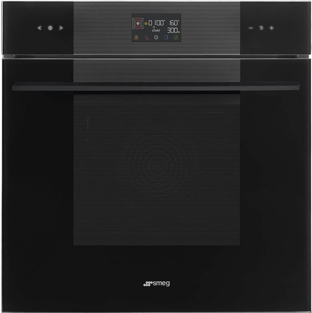 Smeg SO6102M2B3 Einbaubackofen mit Mikrowellenfunktion, 60 cm, 68 L, SPEEDWAVE XL, Pure Black-Glas, schwarz