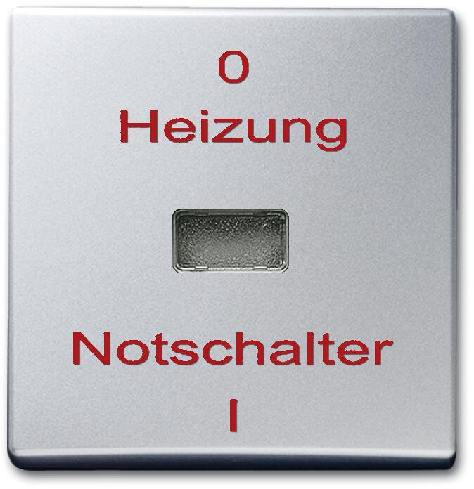 Busch-Jaeger 2102 H-33 Wippe Mit Aufdruck "Heizung-Notschalter", Alusilber, Allwetter 44 (2CKA001731A1957)