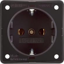 Berker 941852501 Steckdose SCHUKO, mit Schraubklemmen, Integro Modul-Einsätze, braun matt