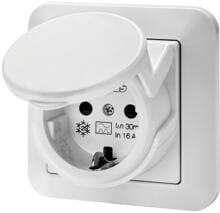 Gewiss Fi-Schalter mit Steckdose, RCD, FI, 16A, 0.03A, Typ A, IP44, verkehrsweiß (GW95524)
