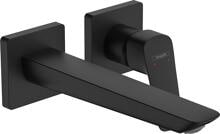 hansgrohe Logis Einhebel-Waschtischarmatur Unterputz Fine für Wandmontage mit Auslauf 20,6 cm, Messing, 5 l/min, Mattschwarz (71256670)