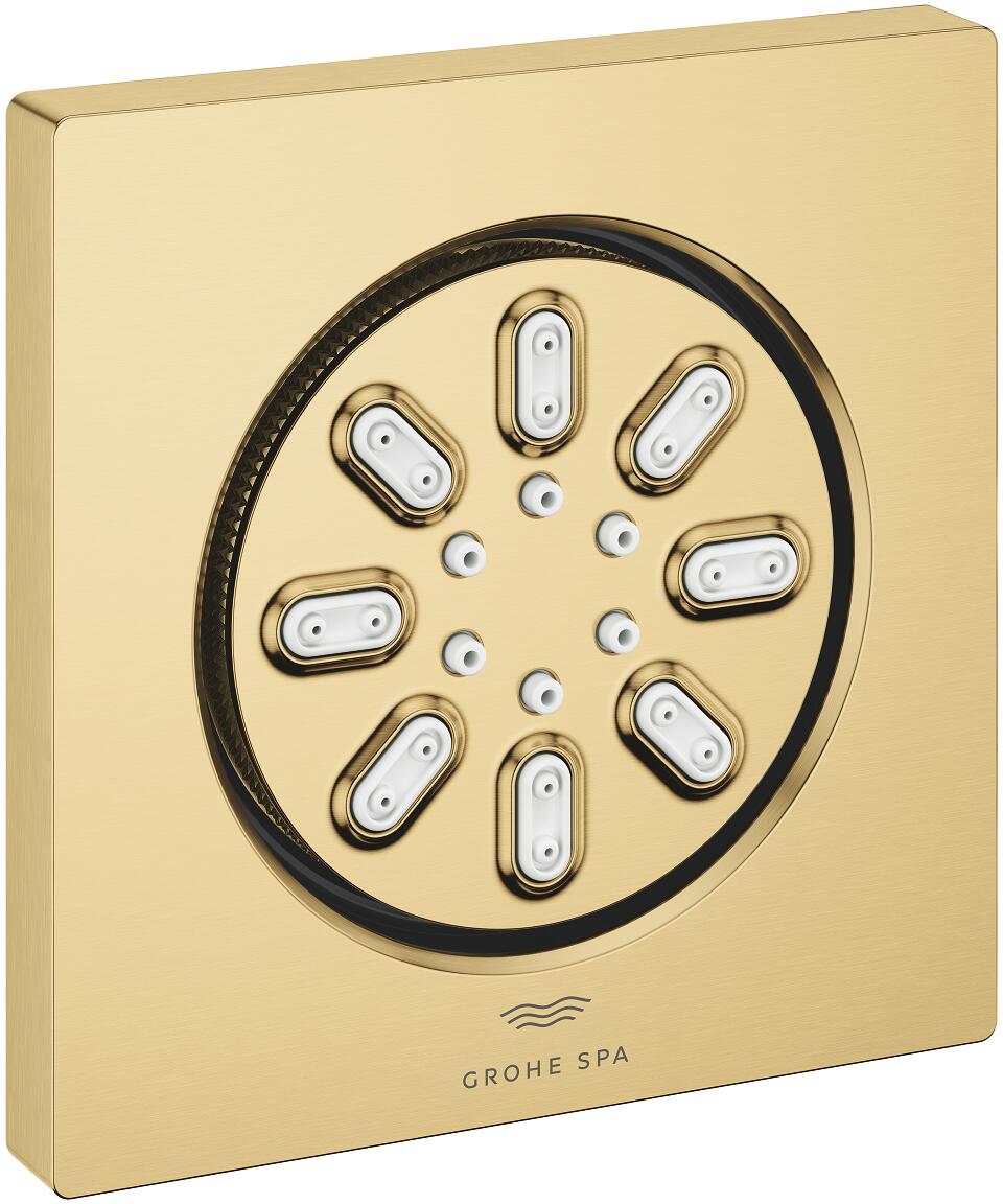 GROHE Rainshower Aqua Seitenbrause, 2 Strahlarten, inklusive Einbaukörper, eckige Form, cool sunrise gebürstet (26802GN0)