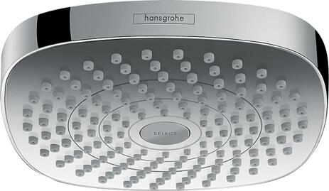 hansgrohe Croma Select E Duschkopf 180 2 Strahlarten wassersparend, Kunststoff, 9 l/min, 187 x 187 mm, Chrom (26528000)