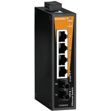 Weidmüller IE-SW-BL05-4TX-1ST Netzwerk-Switch, unmanaged, Fast Ethernet, 4x RJ45, 10/100BaseT(X), 1x ST-Multimode, IP30 (1240880000)