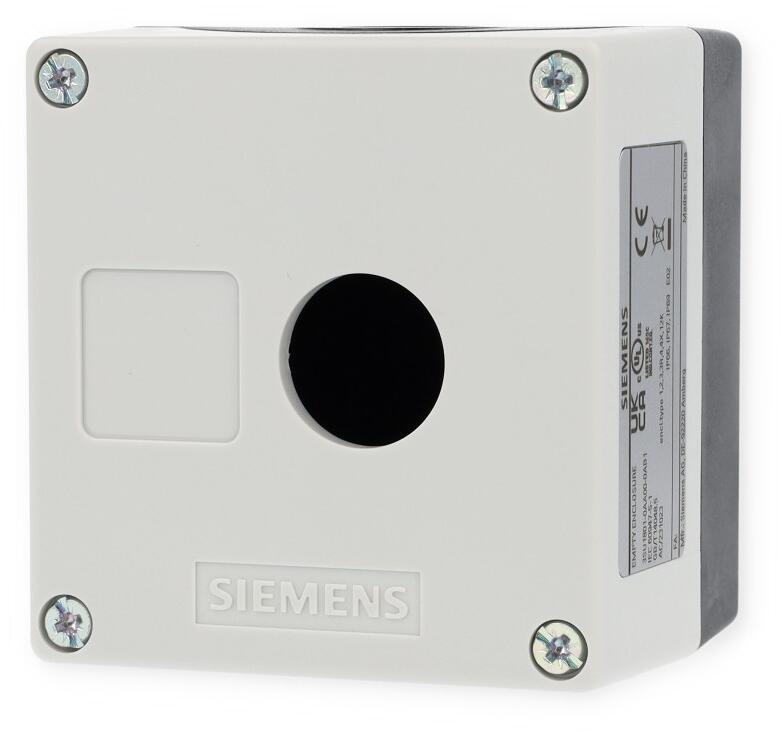 Siemens 3SU18010AA000AB1 Gehäuse für Befehlsgeräte, 1 Befehlsstelle, 85x85x64mm, IP67/IP69K, grau