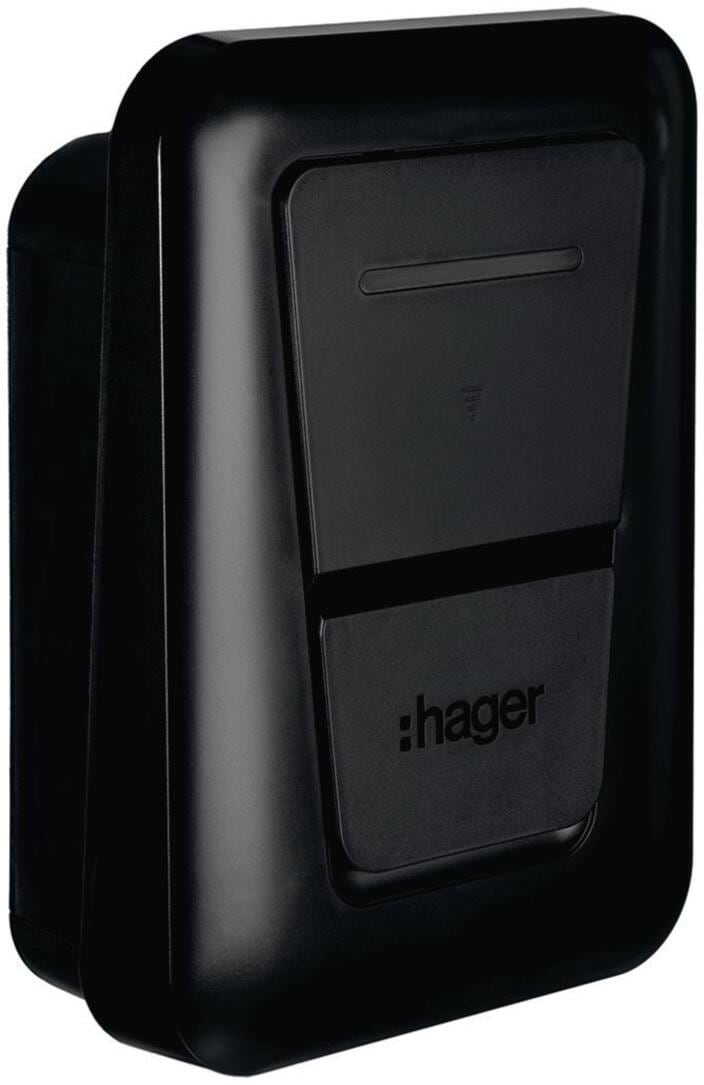 Hager XVR111S witty one Ladestation, Wallbox, 11kW, IP54, mit Ladesteckdose Typ 2, ohne Kabel, anthrazit