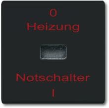 Busch-Jaeger2102 H-35 Wippe  Mit Aufdruck "Heizung-Notschalter". , Anthrazit, Allwetter 44 (2CKA001731A1684)