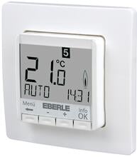 Eberle FIT 3R / weiß Unterputz-Uhrenthermostat als Raumregler, AC 230V, 1 Schließer, 10A (527810455100)