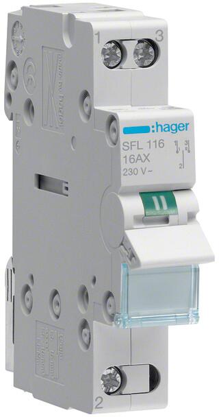Hager SFL116 Wechselschalter 16A 1Wechsler 230VAC 1PLE