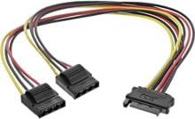 InLine SATA Strom-Y-Kabel, SATA Buchse an 2x 13,34cm (5,25") Stecker, 0,3m (29684)