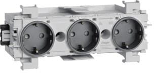 Hager GS30019011 Steckdose 3-fach, front, schwarz